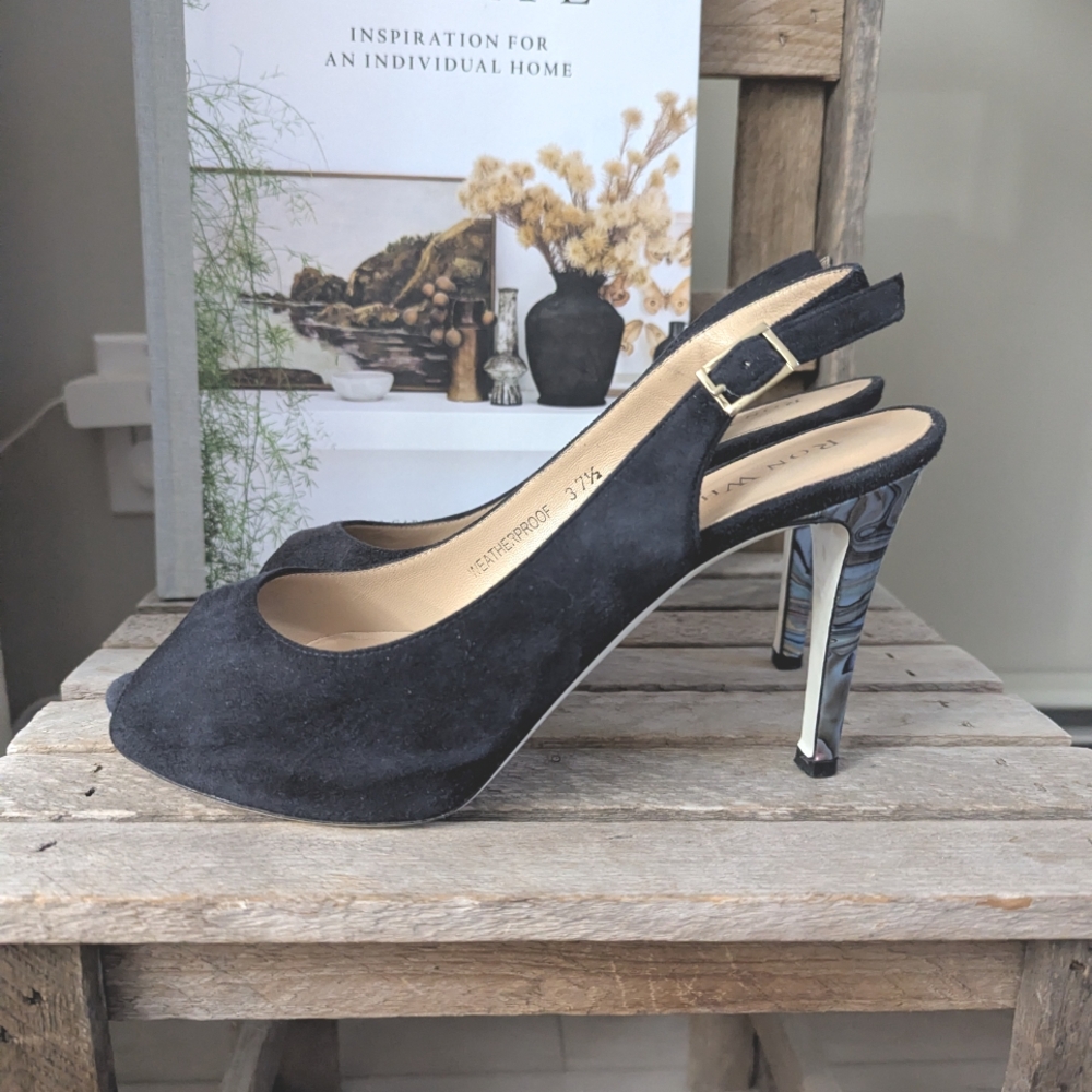 Peep-Toe Slingback Heels By Ron White